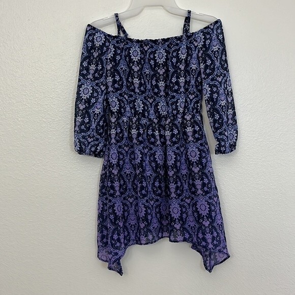 The Children’s Place girl 7/8 cold Shoulder long Sleeve Ombré dress - Picture 1 of 15